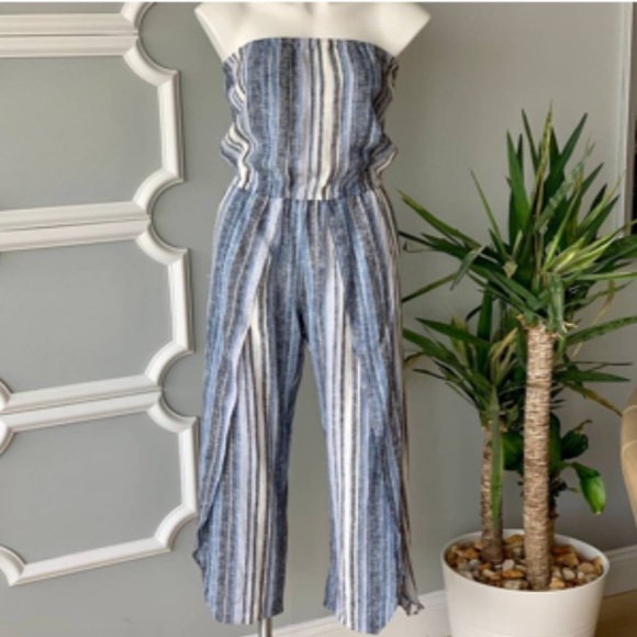 Anthropologie Pants - 🫐 DREW Emerson Tulip Linen Jumpsuit